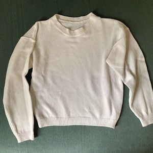 Vintage White Crewneck Knit Sweater